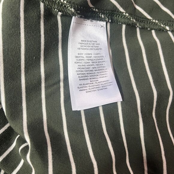 Lauren Ralph Lauren Black Label Dress Womens 12 Green Striped Knee Length Knit - Picture 10 of 11